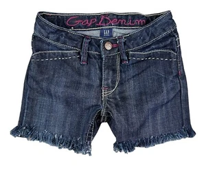 Gap Kids Jean Shorts Girls Size 5 Cut Off Dark Wash Denim - Picture 1 of 5