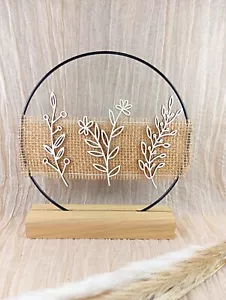 Metallring Kranz Blumen Klötzchen Dekoring zum Stellen Aufsteller Frühling Loop - Bild 1 von 5