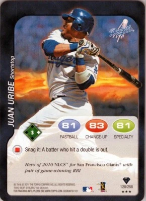 2011 Topps Attax #128 Juan Uribe Los Angeles Dodgers - Image 1 of 2