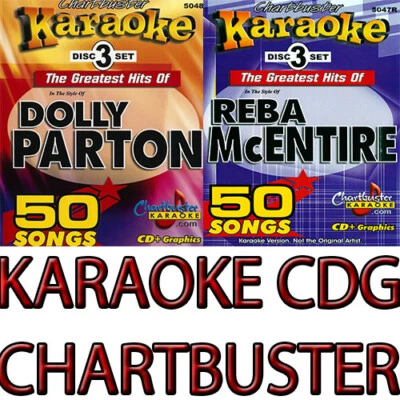 CHARTBUSTER Karaoke 6 CDG DOLLY PARTON /REBA McENTIRE 1+2 In case W/Song List - Image 1 of 3