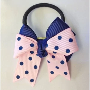 2 x rosa y azul Spotty Bow Hair Band Elastics Bobble Jack Wills Colours Bun - Imagen 1 de 3
