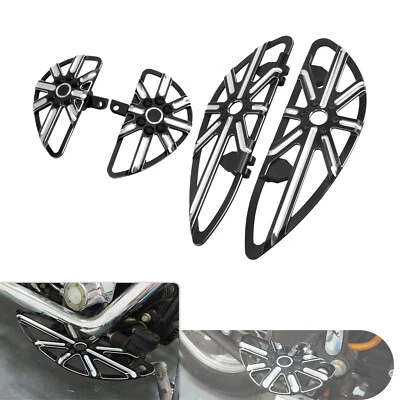 Driver Passenger Black Floorboards For Harley Touring Road Street Glide 86-2025 - Image 1 of 4