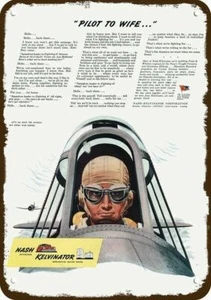 1944 NASH WWII CORSAIR Kampfflugzeug Pilot DEKORATIVE NACHBILDUNG METALLSCHILD - Bild 1 von 1