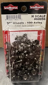 InterMountain N Scale 60056 36" Wheels - 100 Axles - 0.554" Axle Length - Picture 1 of 1