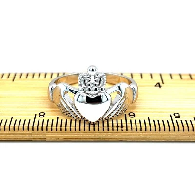 Anillo Claddagh Irlandés, Anillo Tradicional Irlandés Plata de Ley 925 DAMAS Anillo Regalo Foto 1 de 4