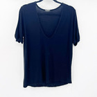 Nastygal Women's Black Soft Scoop Neck T Shirt Top Size M