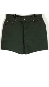 Vintage Halston Jeanswear Damen Mom Jeansshorts hoher Bund grün Denim Größe 14 - Bild 1 von 6