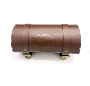 HARLEY DAVIDSON CYLINDRICAL TOOL ROLL - GENUINE BROWN LEATHER - UK SUPPLIED - Picture 1 of 5