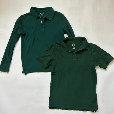 Lote de 2 Polos Niños Lugar Verde Manga Larga y Wonder Nation L Preppy Foto 1 de 4
