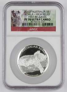 AUSTRALIA 2012 1 Oz Silver $1 Proof Coin Koala NGC PF70 UC First Releases + COA - Picture 1 of 5