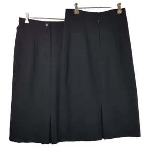 Vintage Christine Paris 100% Wool Maxi Work Skirt Lot 2 PACK Womens 10/12 Black - Picture 1 of 9
