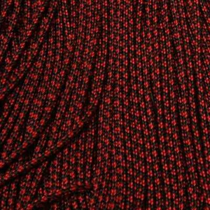 95 Kordel (Typ 1) Paracord schwarz mit imperial roten Diamanten 100 Fuß HERGESTELLT IN DEN USA - Bild 1 von 1
