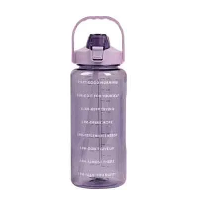 2 Liter Sports Motivation Water Bottle With Straw - High-Quality Fitness Bottle - Image 1 of 4