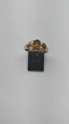 Anillo de oro de 14 quilates para mujer piedra topacio genuino venta al por menor $1,200 Foto 1 de 2