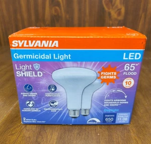 2 Pack Sylvania LED Flood Light Bulbs Daylight 65W Germicidal Light Fights Germs - Picture 1 of 2