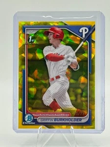 2024 Bowman Draft Sapphire Griffin Burkholder 1st Bowman Yellow Sapphire /75 - Picture 1 of 2