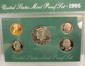 1995-S United States Mint PROOF COIN Set of 5 in Case COA w/ Kennedy 50¢ - Picture 1 of 4