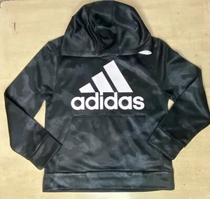 Adidas Hoodie Black Camo Youth Size Small 8 Logo Sweatshirt - Picture 1 of 8
