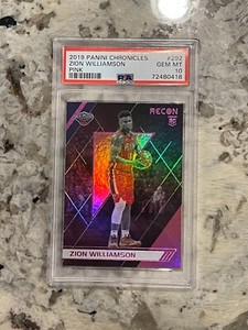 2019/20 Panini Chronicles Zion Williamson RC Recon Pink PSA 10 *418