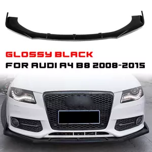 Frontspoiler Lippe Stoßstange Schwarz Glanz Für Audi A4 B8 2008-2015 - Bild 1 von 7