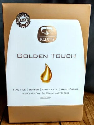 Kit de uñas KEDMA 24k Golden Touch con lima/tampón/aceite/crema de manos de minerales del Mar Muerto Foto 1 de 4