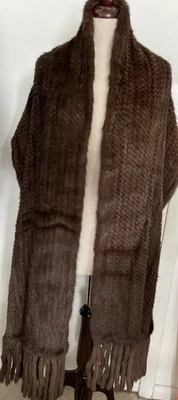 Cassin New York /All Mink Scarf Brown Wrap / women shawl Rare - Image 1 of 4