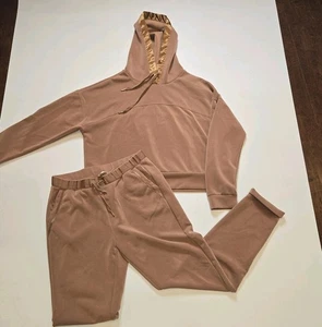 Esqualo Kupfer Braun Damen Cropped Hoodie Und Ankle Jogger Set Modal Medium Set - Bild 1 von 12