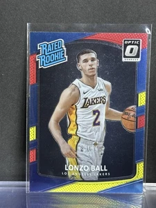 2017-18 Donruss Optic #199 Lonzo Ball Red and Yellow Los Angeles Lakers Rookie - Picture 1 of 2