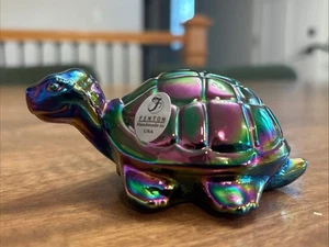 Fenton Glass Amethyst Iridescent Carnival Turtle Figurine - Picture 1 of 9