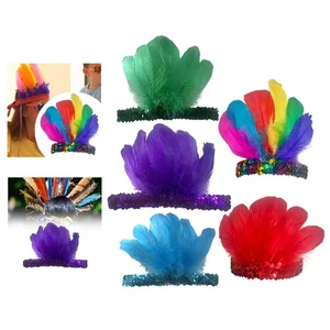 Feather Headband Indian Headdress for Carnival Halloween Stage Performance Dance - Picture 1 of 22