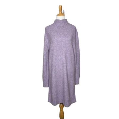 J. Crew Lavender Purple Turtleneck Long Sleeve Sweater Dress Wool Blend Sz Med - Image 1 of 4