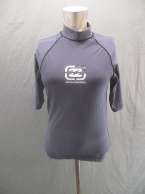 BILLABONG Size L Womens Gray High Neck Short Sleeve Quick Dry Surf Board Top 942 - Image 1 of 4