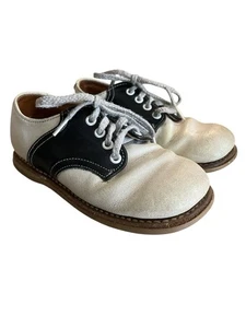 Zapatos Oxford vintage para niños pequeños talla 8 punta de cuero de vaca dividido - Imagen 1 de 7