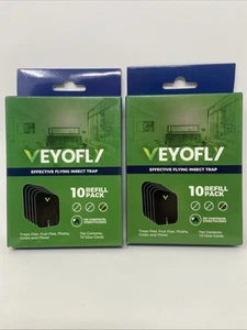 VEYOFLY Fly Trap Indoor 10 Pack Refill Fruit Fly Gnat-Flies In House- Lot of 2 - Picture 1 of 2