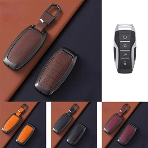 Alloy Leather Car Key Case Cover For BYD Han Ev Tang Dm Qin PLUS Song Pro MAX - Picture 1 of 12