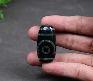 Tibetano Nepalí Himalaya Antiguo Dzi 2 Ojos Talismán Cuentas Amuleto 高油9眼天珠 - Imagen 1 de 11