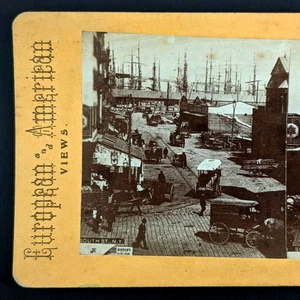 Foto Stereoview South Street Seaport Nueva York vistas europeas y americanas - Imagen 1 de 5