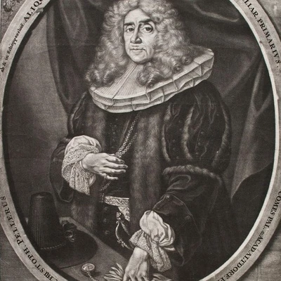 Elias Christoph Heiss Porträt Christoph Peller Jurist Nürnberg Mezzotinto 1711 - Bild 1 von 3