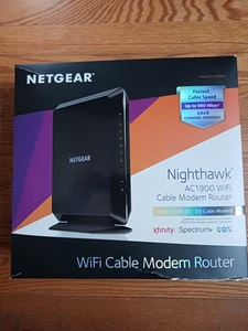NETGEAR Nighthawk Dual Band AC1900 Cable Modem Router - Black (C6900-100NAS) - Picture 1 of 5
