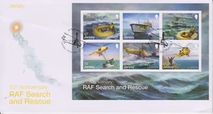 GB JERSEY 2016 RAF Search & Rescue/75th Ann M/S SG MS2033 FDC HELICOPTERS BOATS - Picture 1 of 1