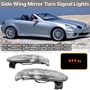 Turn Signal Side Mirror Lights LED For Mercedes Benz SL SLK Class R171 W171 W230 - Foto 1 di 16