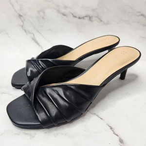Calvin Klein schwarze Leder Slipper Kitten Heels Karriere Profi Damen 6,5 - Bild 1 von 8