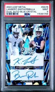 2024 Leaf Metal Dual Autographs Beau Pribula Keandre Lambert-Smith PSA 9 Blue /7 - Picture 1 of 3