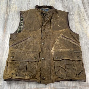 Polo Ralph Lauren Chaleco Utilitario Encerado Paño Aceite Caza Tiro Deportista Grande - Imagen 1 de 5