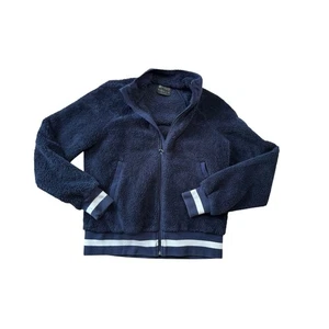 FIGS BAFIA Varsity Sherpa Fleece Jacket; Size Small; Full Zip; Navy Blue Scrubs - Bild 1 von 13