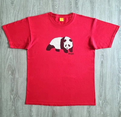Vintage ENJOI Skateboards Shirt L Skate Cartoon Rodney Mullen Polka Dots Panda - Image 1 of 4