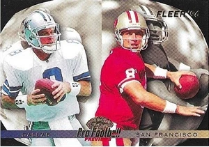 1996 Fleer #194 -Troy Aikman / Steve Young -RIVALRIES card - Picture 1 of 2