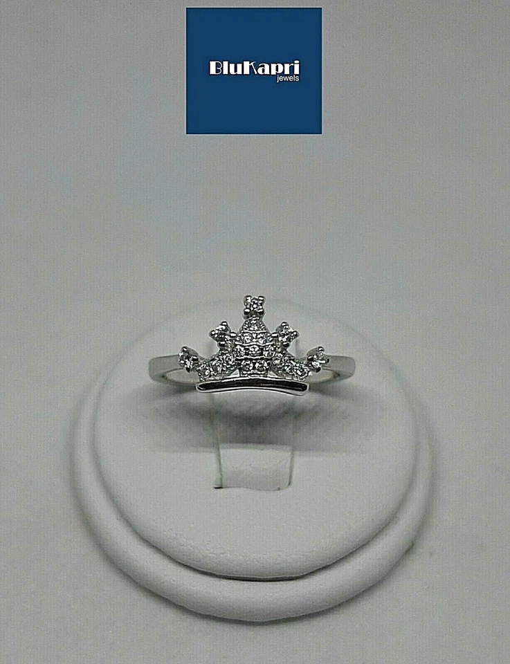 Anello Donna  in argento 925 Corona con zirconi bianchi - Immagine 1 di 4