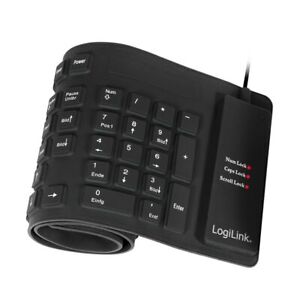 LogiLink ID0019 Tastatur Flexibel Wasserfest USB +PS/2 schwarz Soft-Touch Tasten