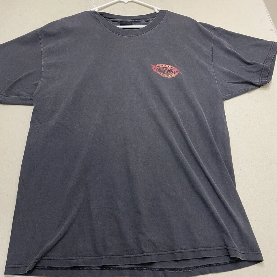 Camiseta De Colección Y2K No Fear Racing Team Adulto XL Negra Desteñida Años 90 Foto 1 de 4